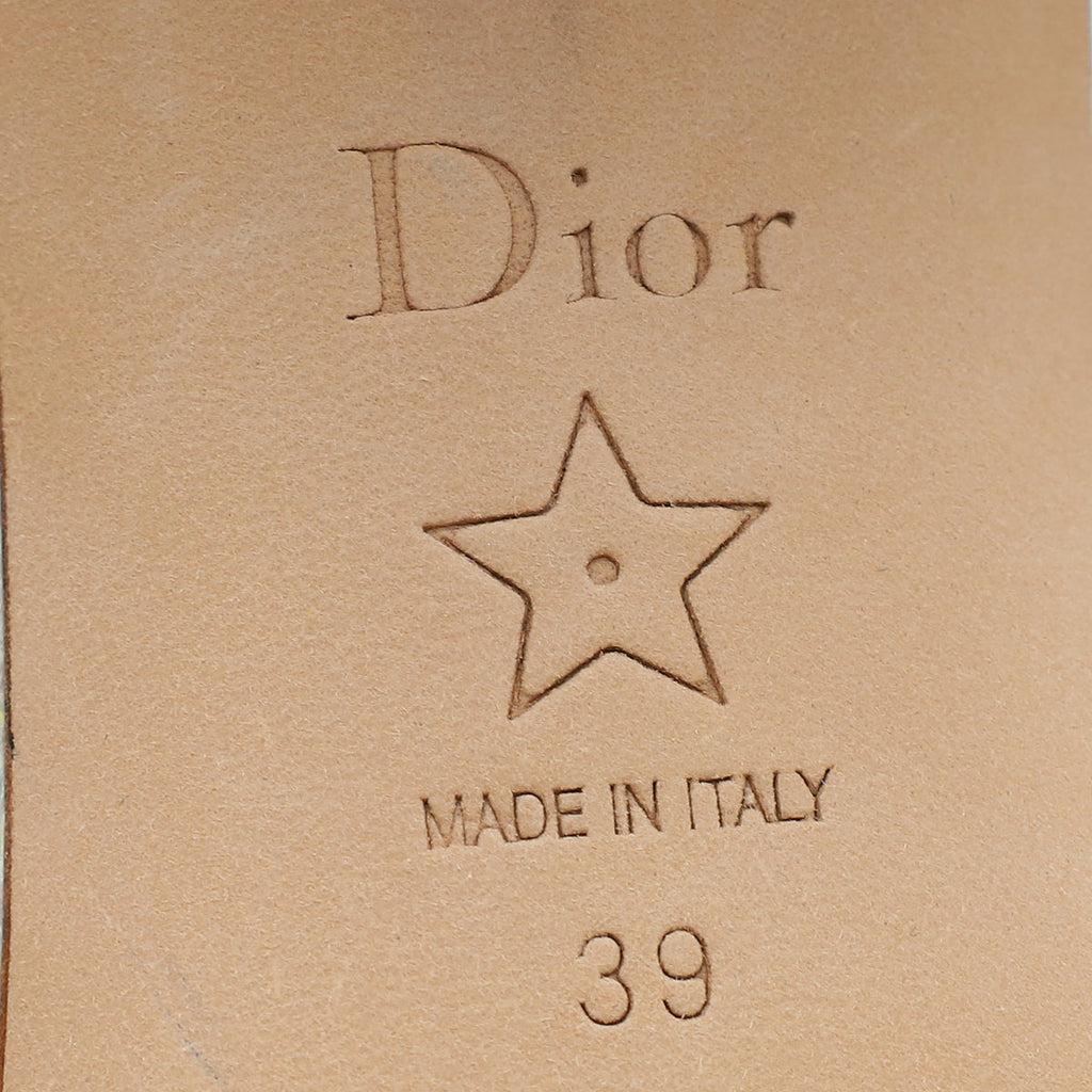 Christian Dior Beige Gold Dway Lurex Romance Embroidered Mules 39
