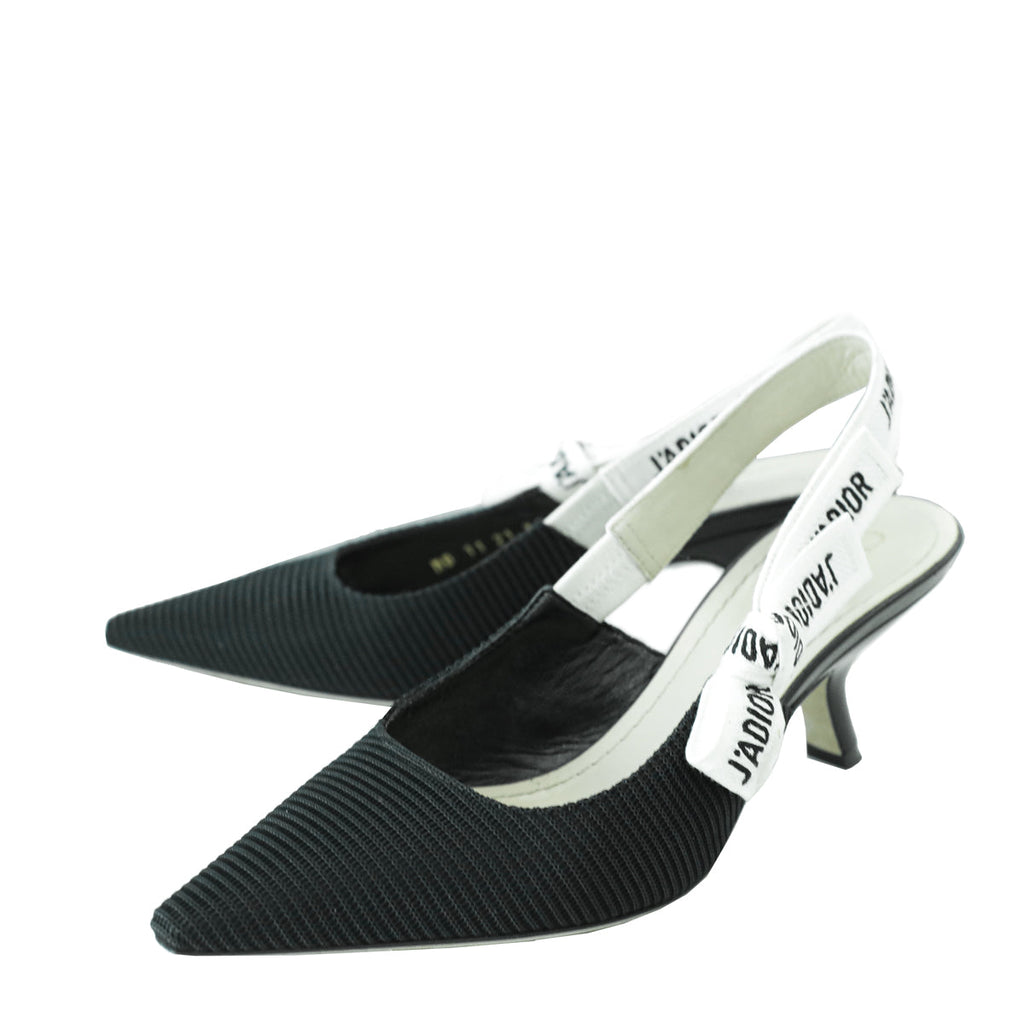 Christian Dior Black J'Adior Technical Fabric Slingback Pump 36