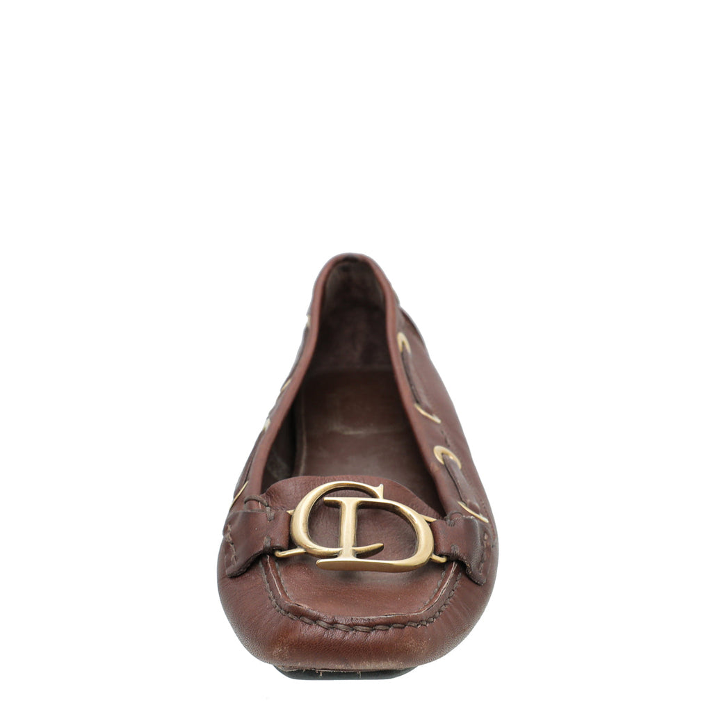 Christian Dior Brown CD Loafers 37