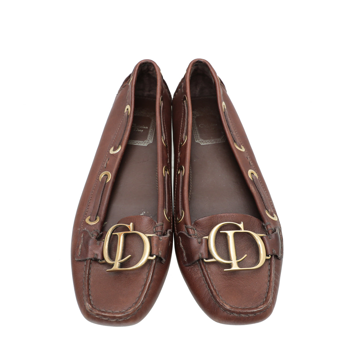 Christian Dior Brown CD Loafers 37