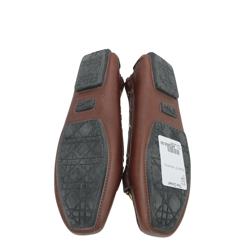 Christian Dior Brown CD Loafers 37