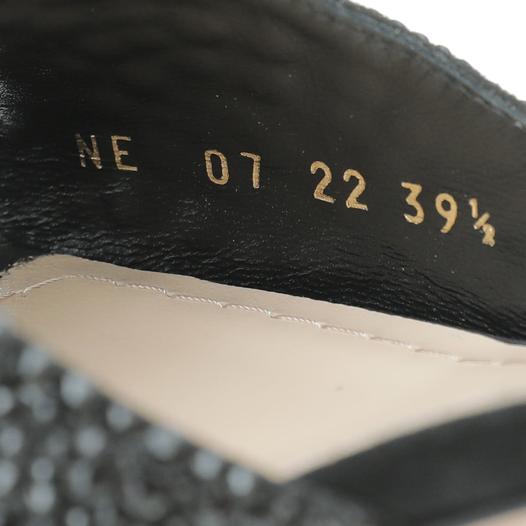 Christian Dior Black Suede Idylle Strass Slide Mules 39.5