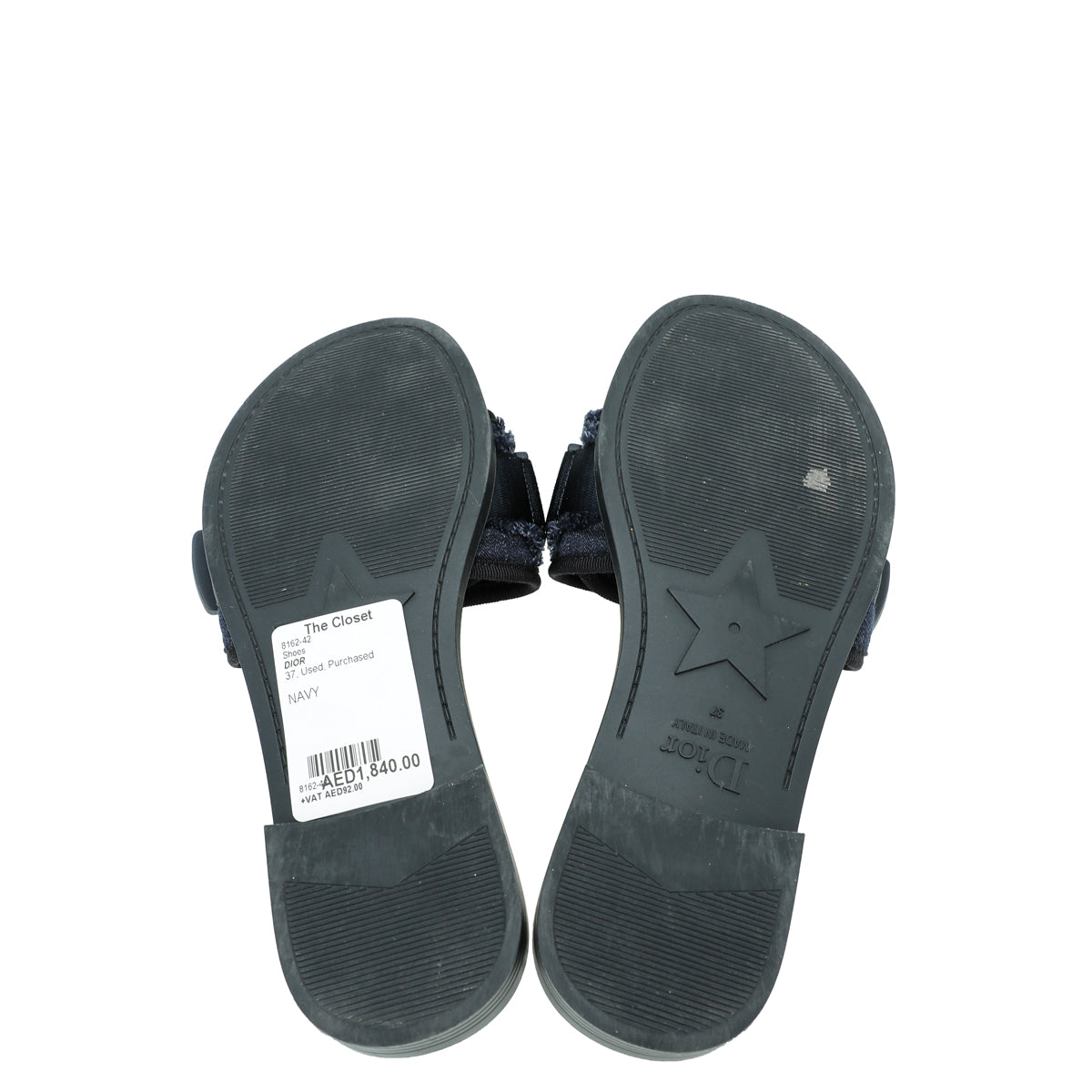 Christian Dior Navy Blue Camouflage Dio(r)evolution Technical Fabric Slide Sandals 37