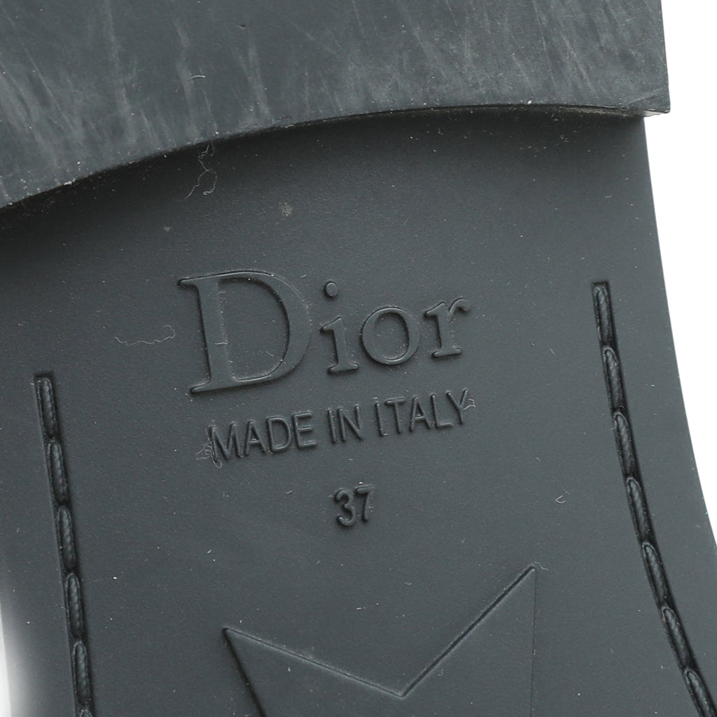 Christian Dior Navy Blue Camouflage Dio(r)evolution Technical Fabric Slide Sandals 37