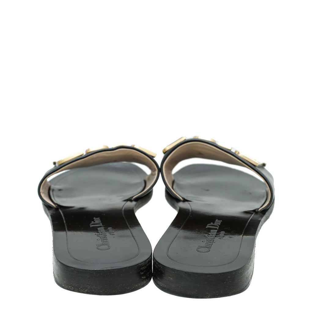 Christian Dior Black Evolution Slide Sandals 38