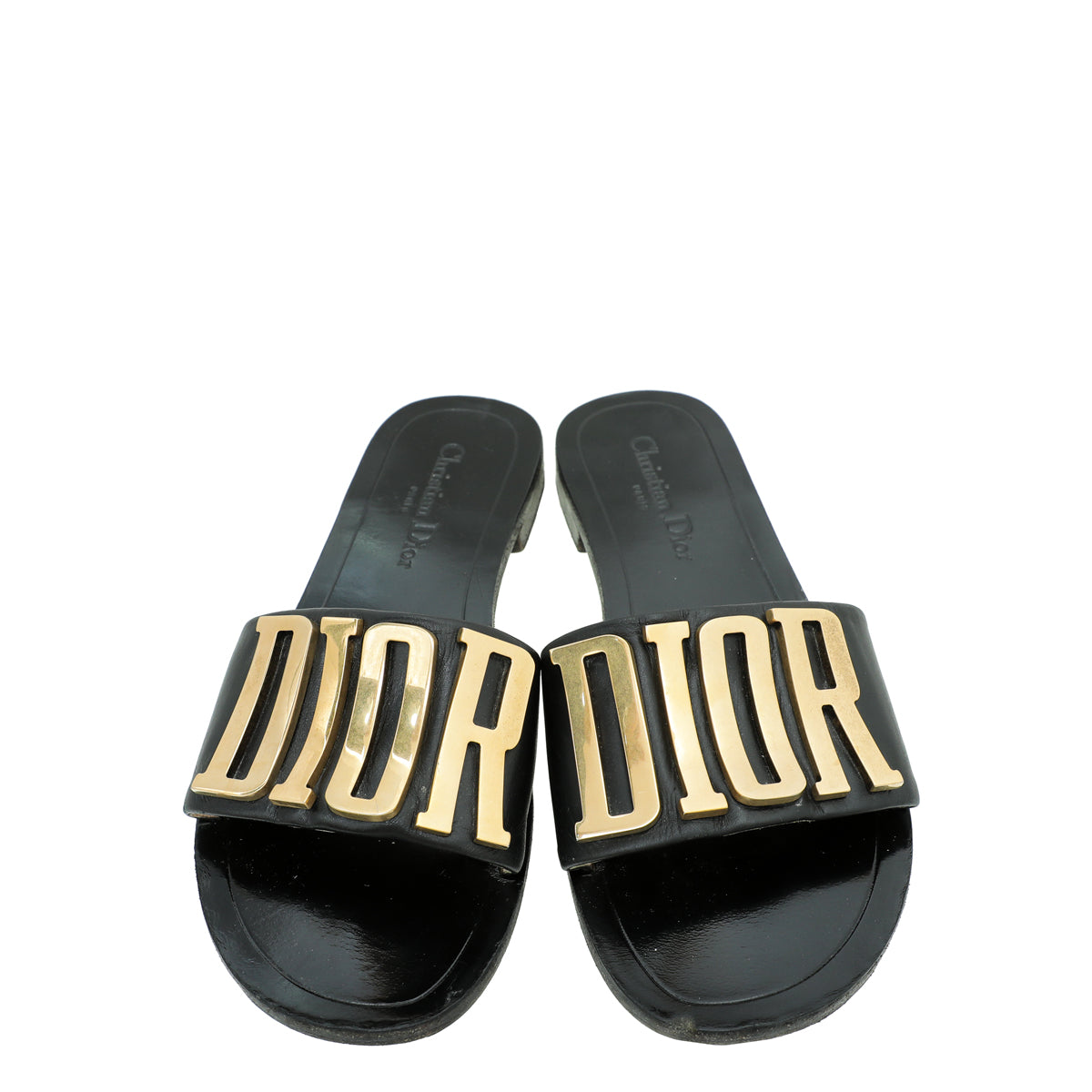Christian Dior Black Evolution Slide Sandals 38