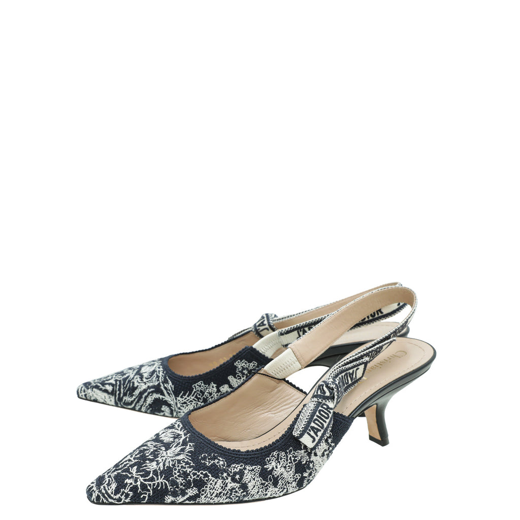 Christian Dior Bicolor J'adior Toile De Jouy Slingback Pump 40