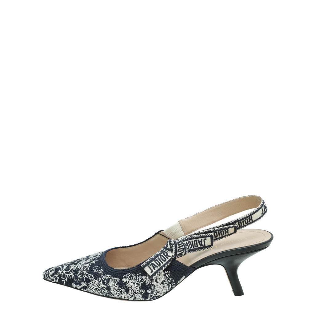 Christian Dior Bicolor J'adior Toile De Jouy Slingback Pump 40