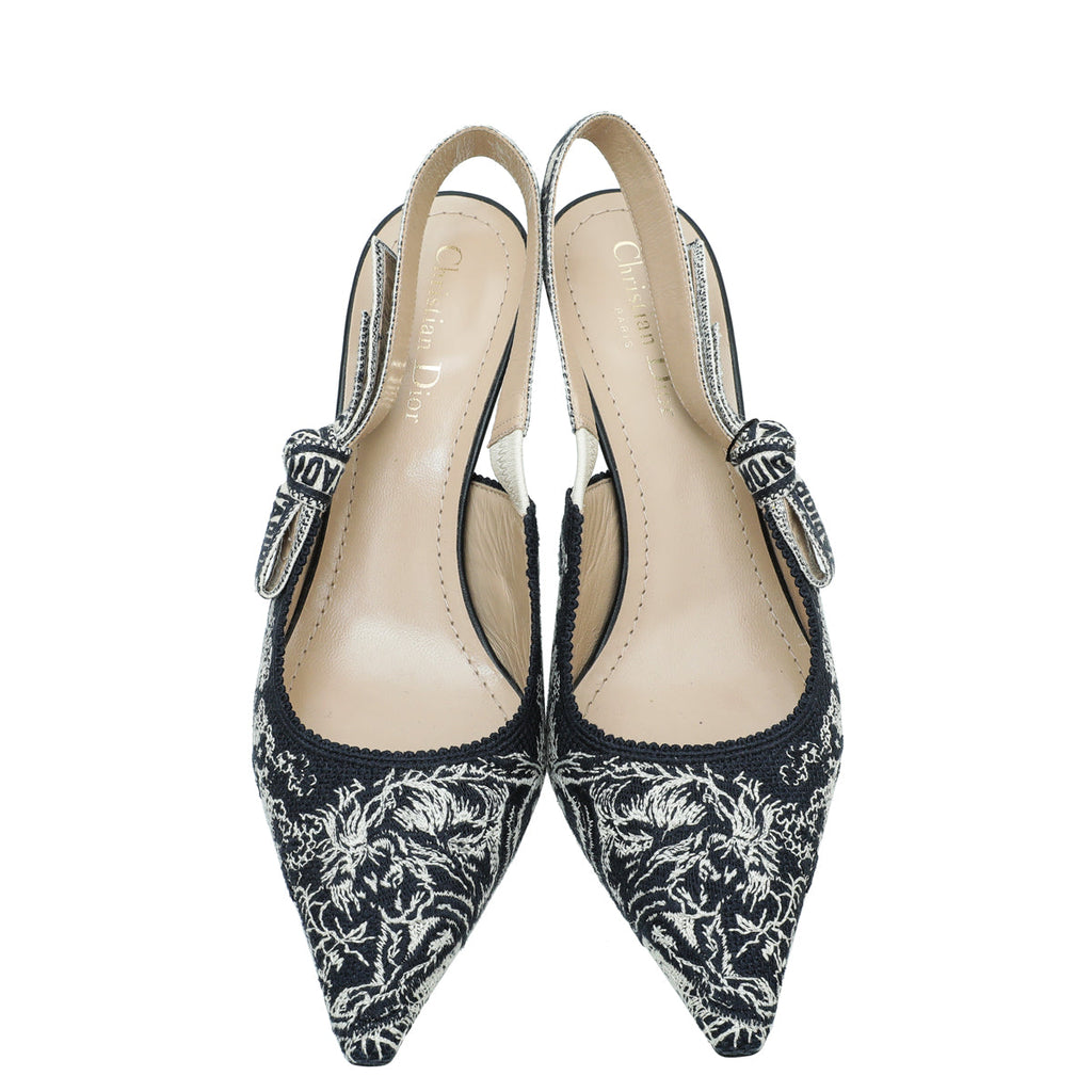 Christian Dior Bicolor J'adior Toile De Jouy Slingback Pump 40
