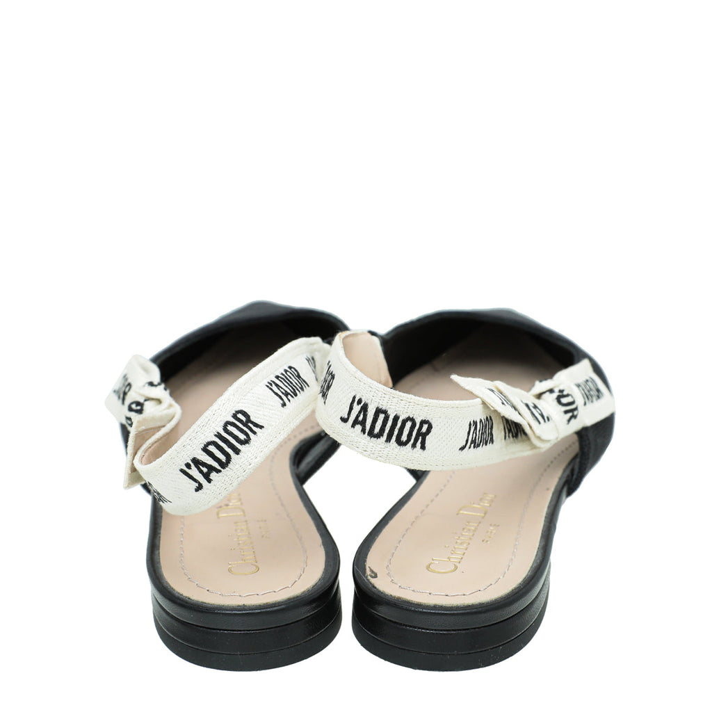 Christian Dior Black J'adior Technical Ballerina Flat 39