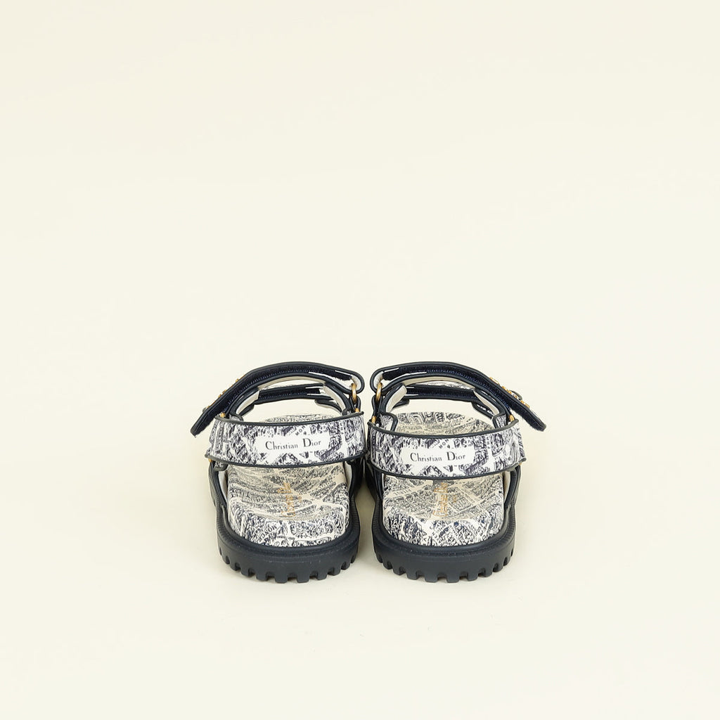 Christian Dior Bicolor Plan De Paris Dioract Sandal 38