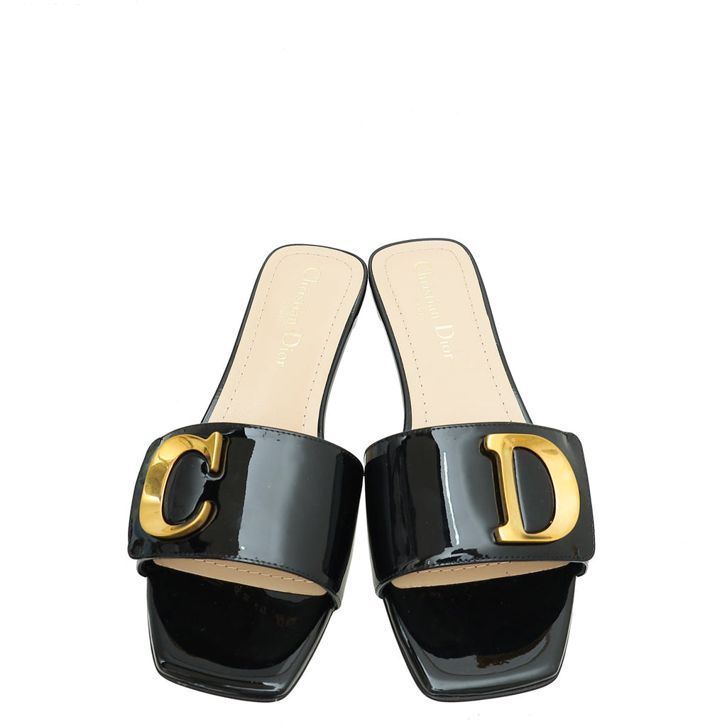 Christian Dior Black C'est Dior Flat Slide Sandal 36.5