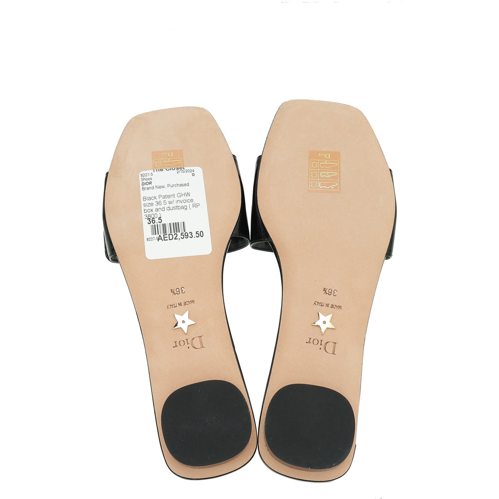 Christian Dior Black C'est Dior Flat Slide Sandal 36.5