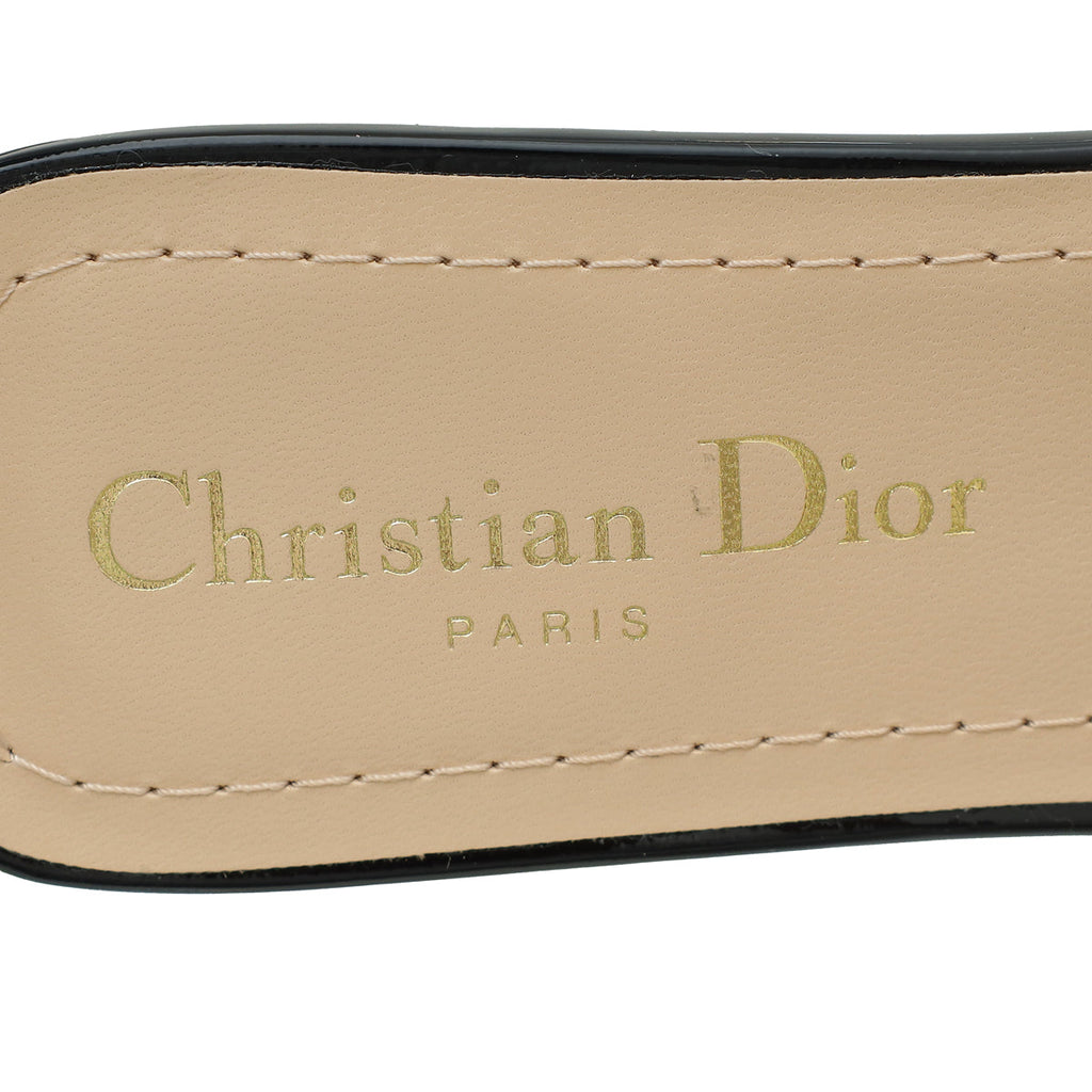 Christian Dior Black C'est Dior Flat Slide Sandal 36.5