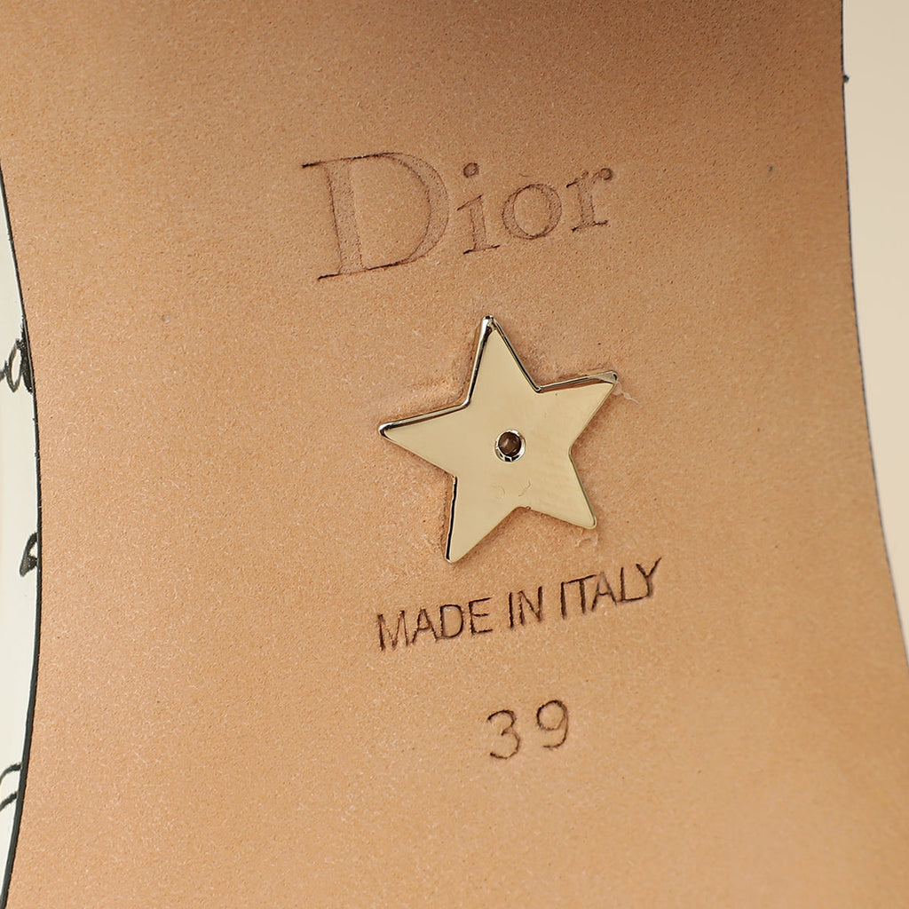 Christian Dior Bicolor Dway Dioramour Embroidered Slide Sandal 39
