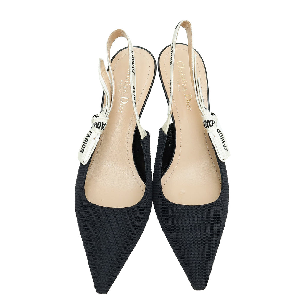 Christian Dior Black J'adior Technical Fabric Slingback 40.5