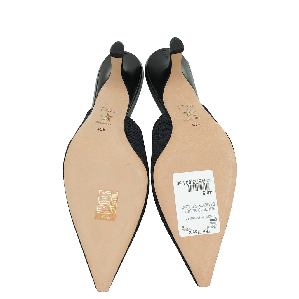 Christian Dior Black J'adior Technical Fabric Slingback 40.5