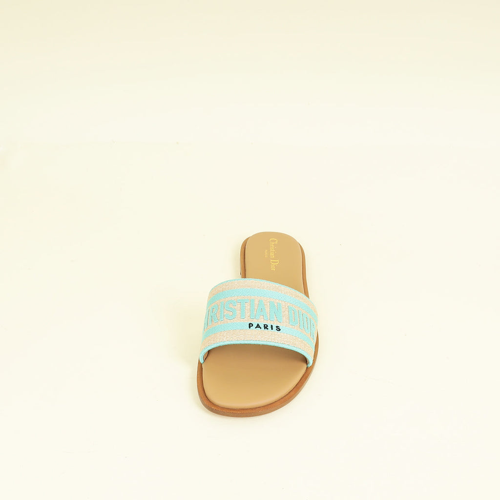 Christian Dior Bicolor Dway Embroidered Slide Sandal 41