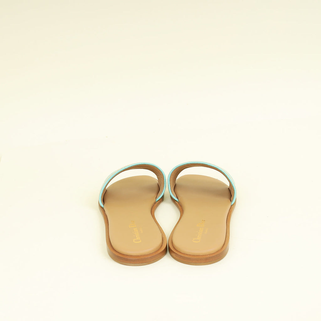 Christian Dior Bicolor Dway Embroidered Slide Sandal 41