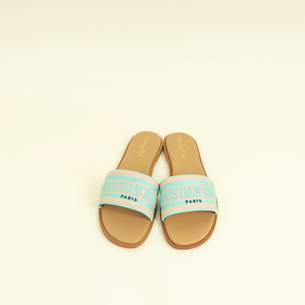 Christian Dior Bicolor Dway Embroidered Slide Sandal 41