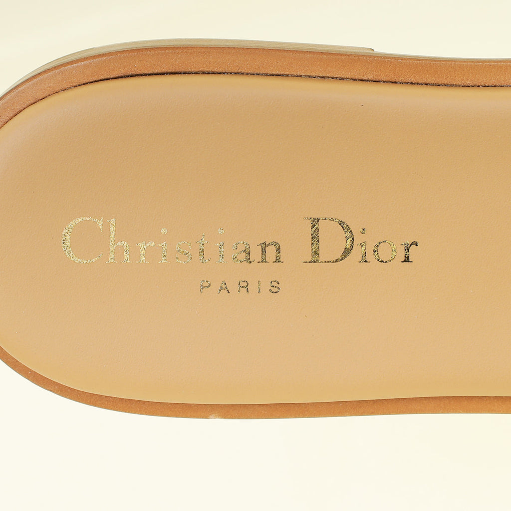 Christian Dior Bicolor Dway Embroidered Slide Sandal 41