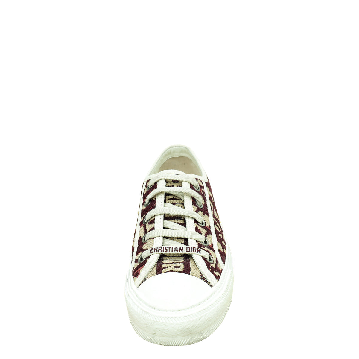 Christian Dior Burgundy Oblique Walk'N'Dior Low Top Sneakers 35.5