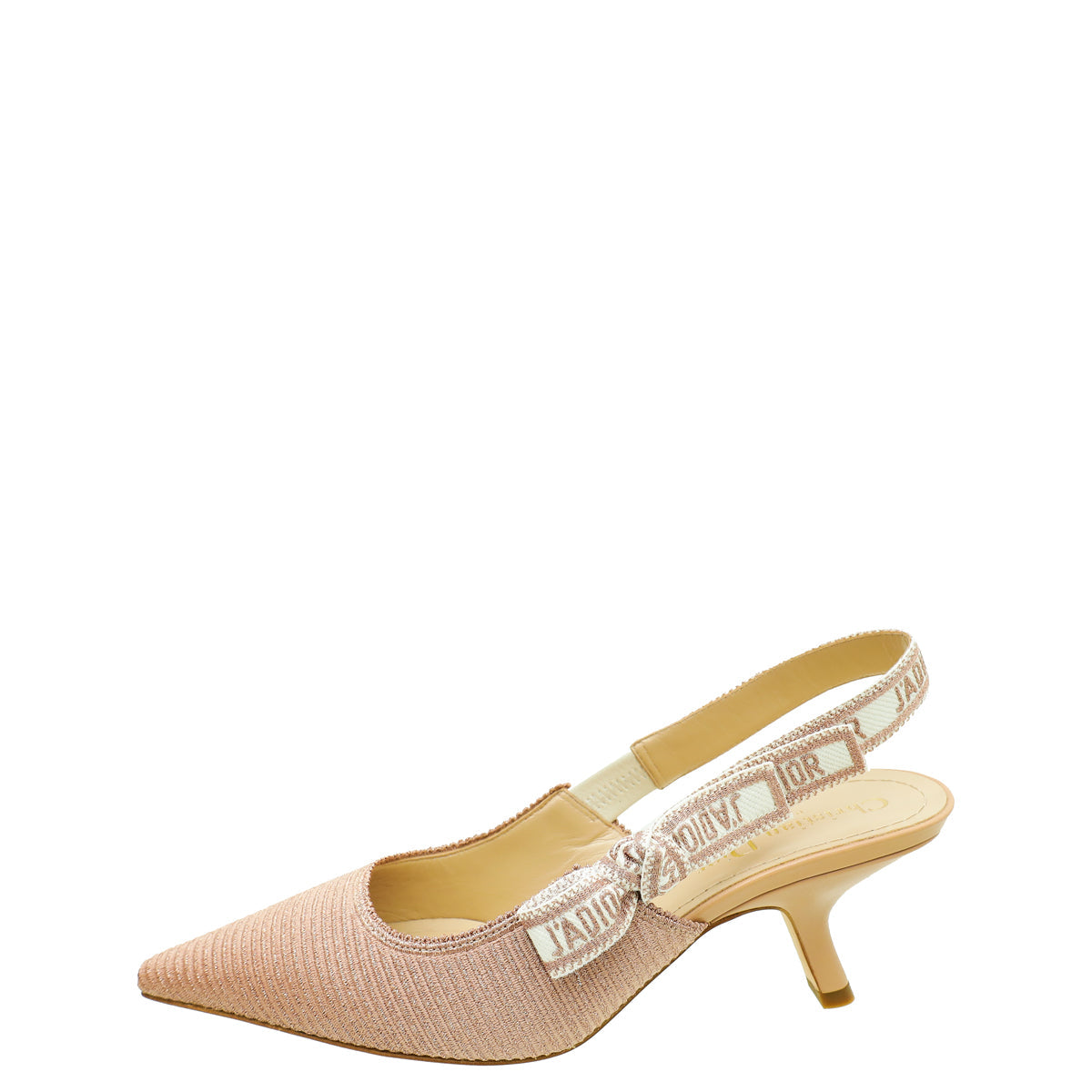 Christian Dior Metallic Rose Des Venis Technical Embroidered J'adior Slingback 36.5