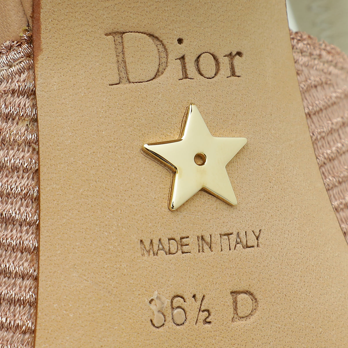 Christian Dior Metallic Rose Des Venis Technical Embroidered J'adior Slingback 36.5