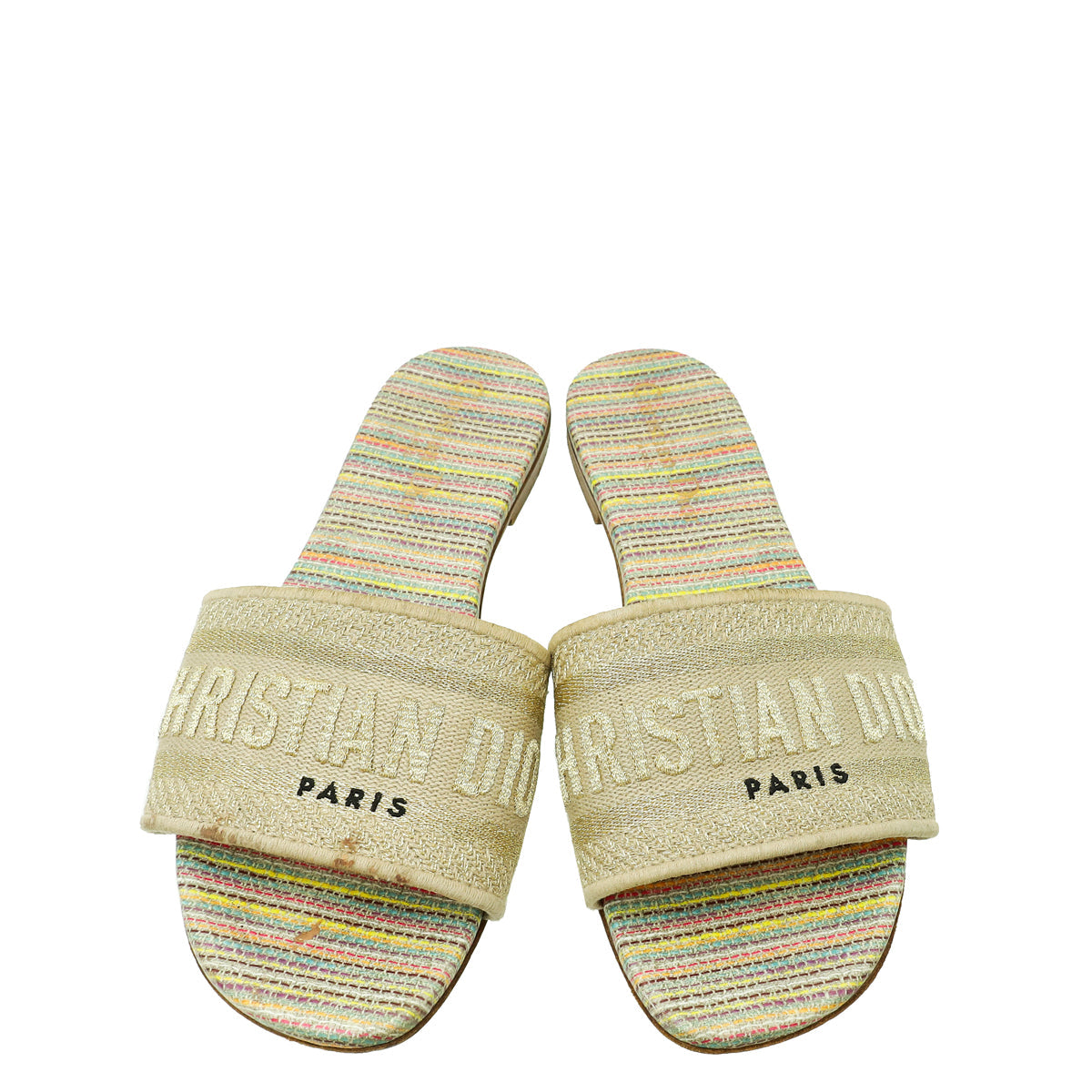 Christian Dior Metallic Multicolor Dway D-Romance Flat Mules 36