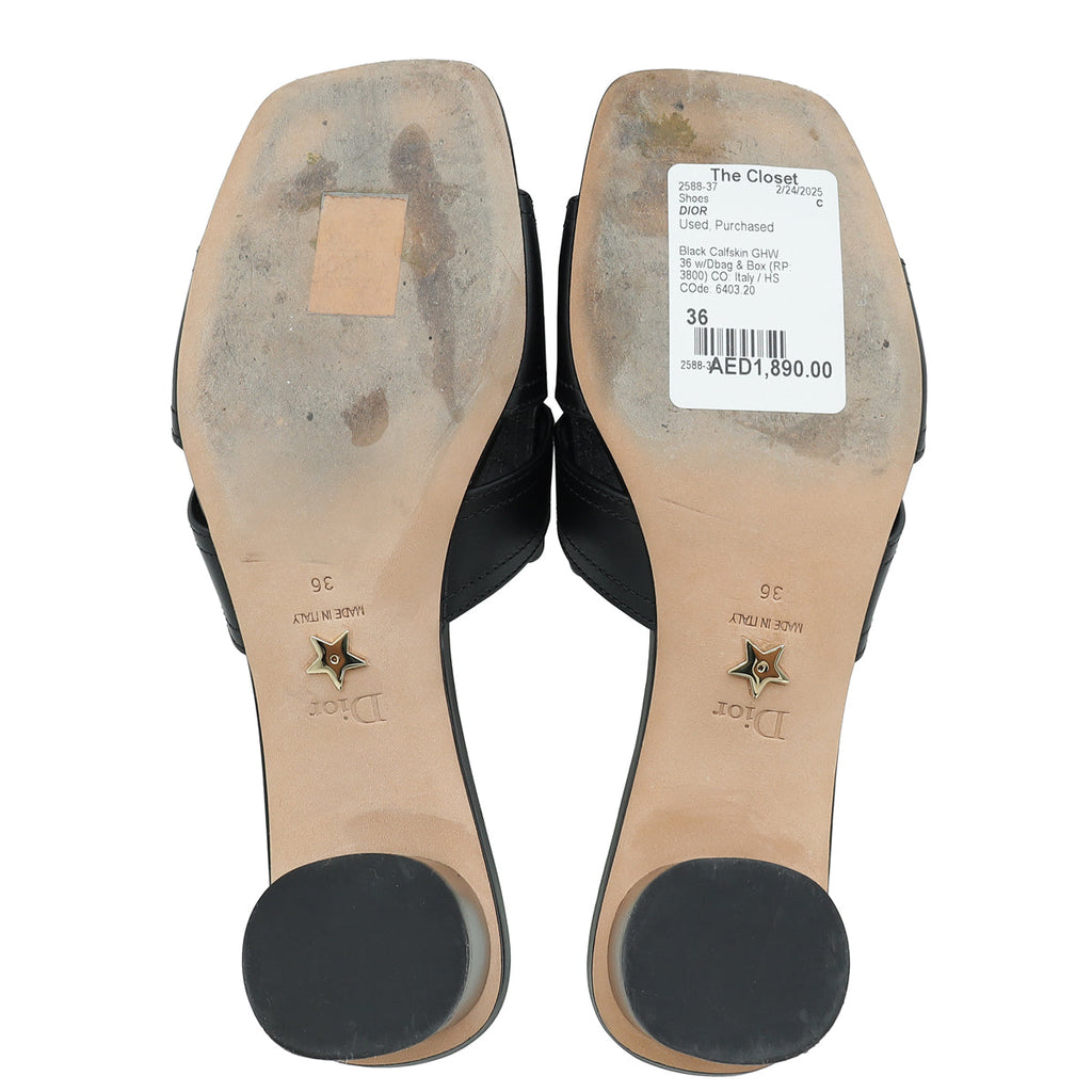 Christian Dior Black 30 Montaigne Heeled Sandal 36