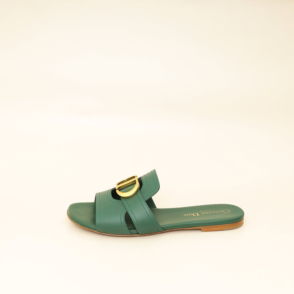 Christian Dior Leaf Green 30 Montaigne Slide Sandal 36