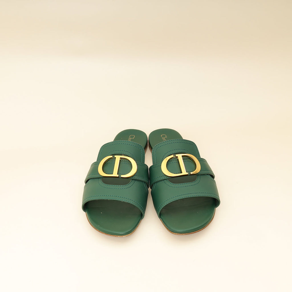 Christian Dior Leaf Green 30 Montaigne Slide Sandal 36