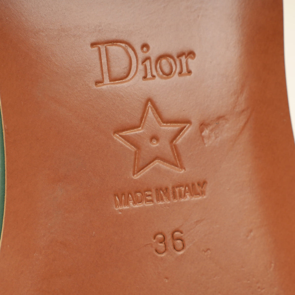 Christian Dior Leaf Green 30 Montaigne Slide Sandal 36