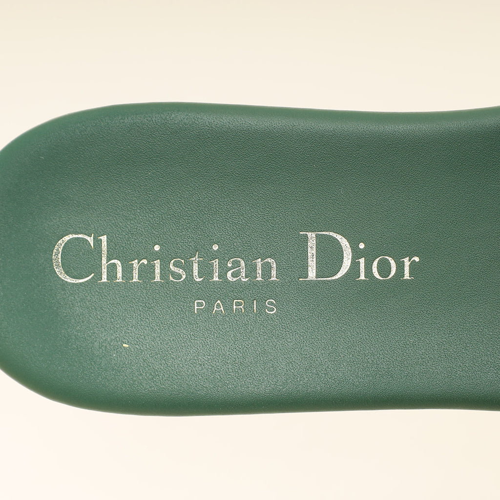Christian Dior Leaf Green 30 Montaigne Slide Sandal 36