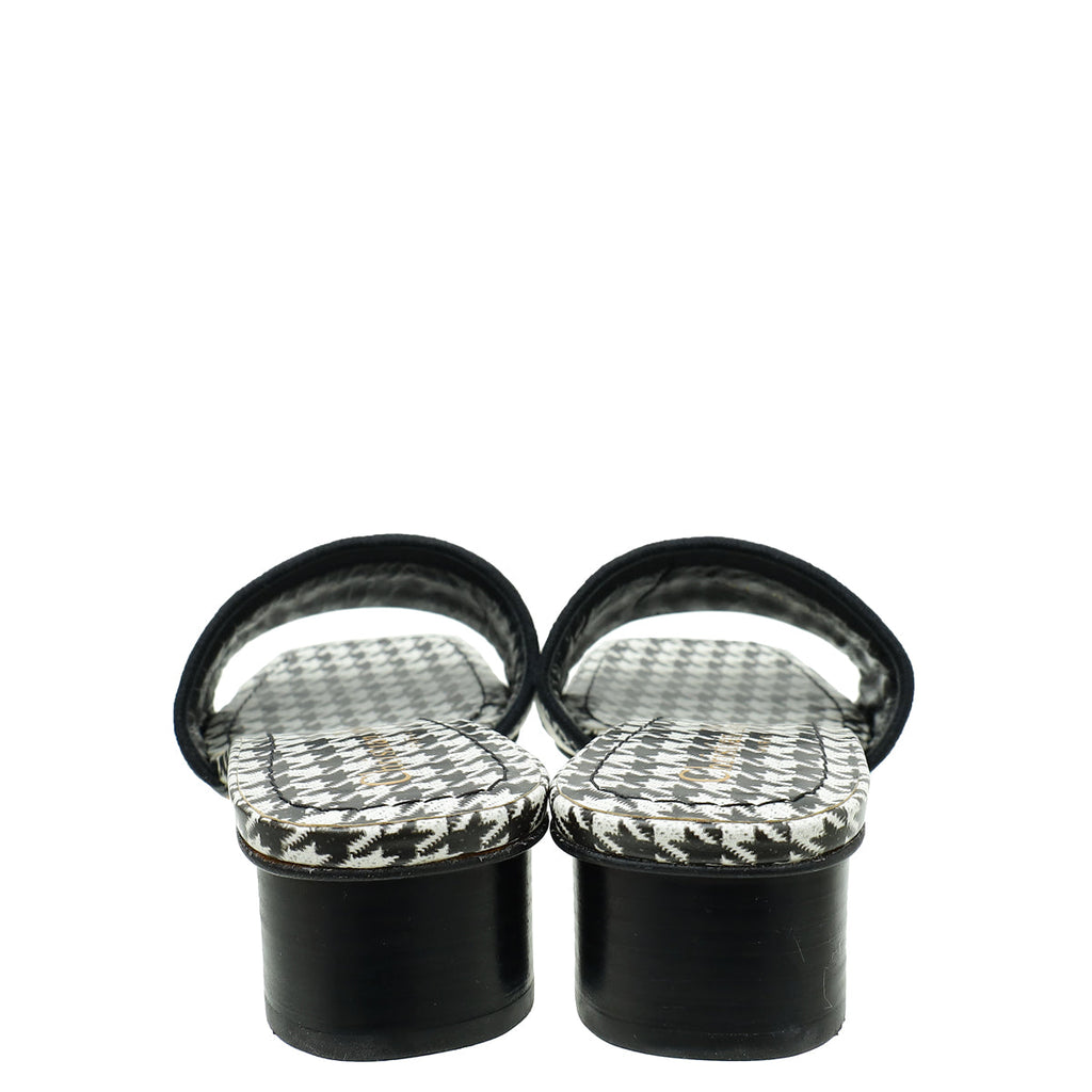 Christian Dior Dway Micro-Houndstooth Embroidered Mules 36