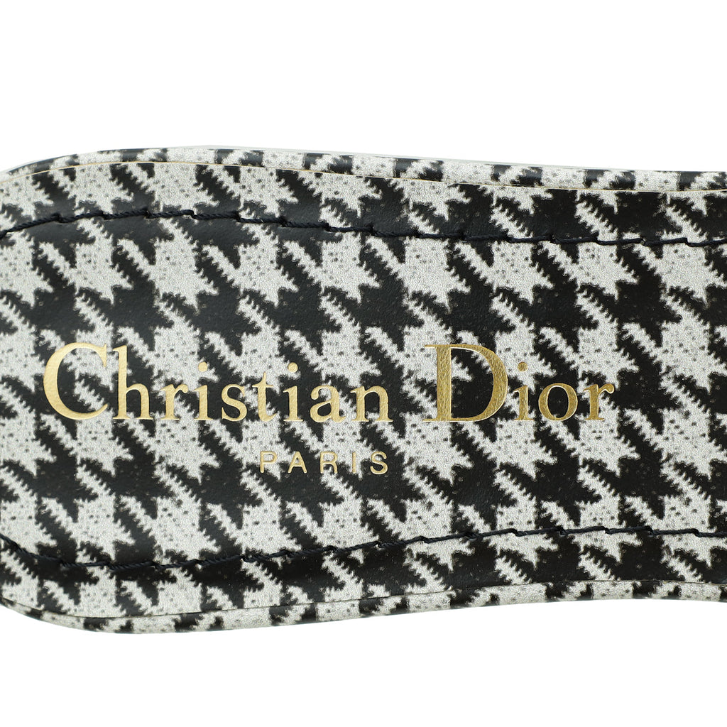 Christian Dior Dway Micro-Houndstooth Embroidered Mules 36