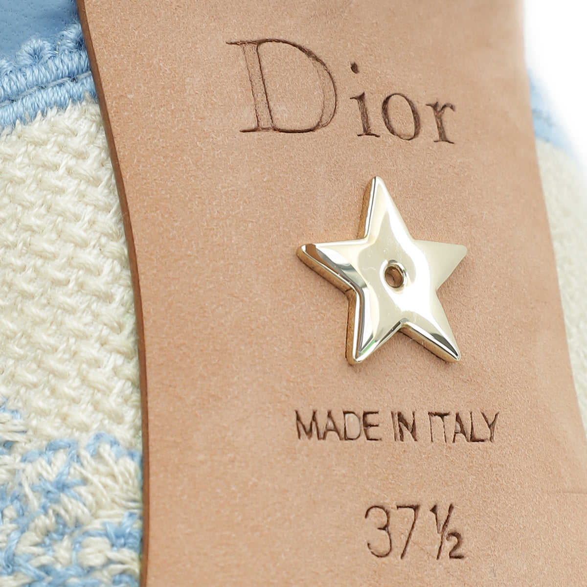 Christian Dior Bicolor Embroidered J'Adior Slingback Pump 37.5