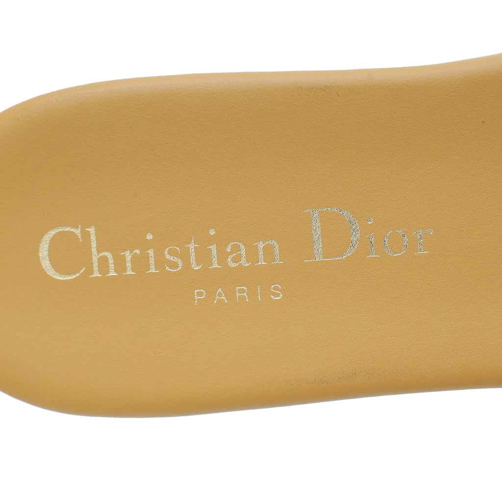 Christian Dior Camel D-Club Flat Sandal 37.5