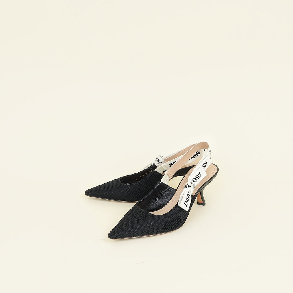 Christian Dior Black J'adior Technical Slingback 37.5