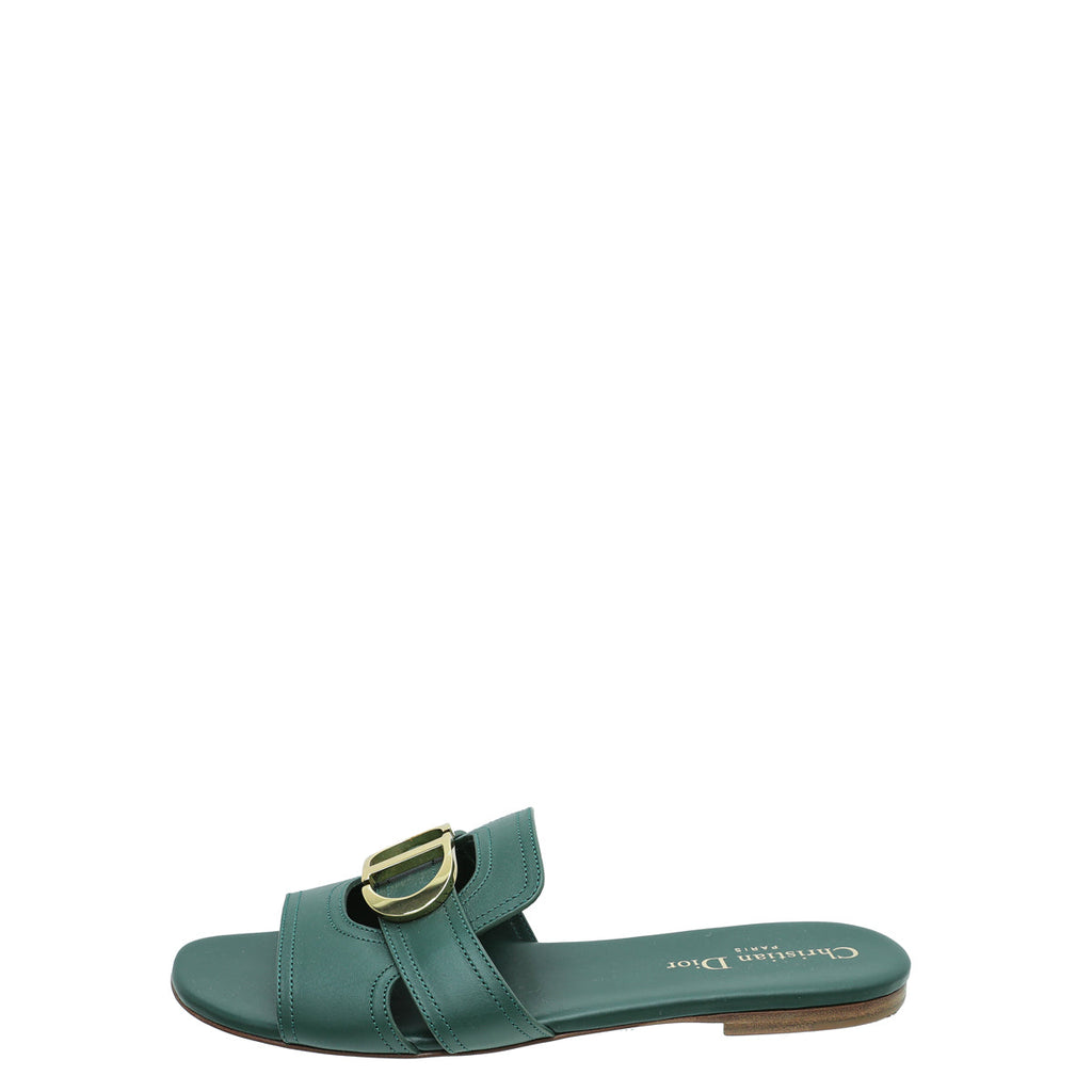 Christian Dior Green 30 Montaigne Flat Mules 37