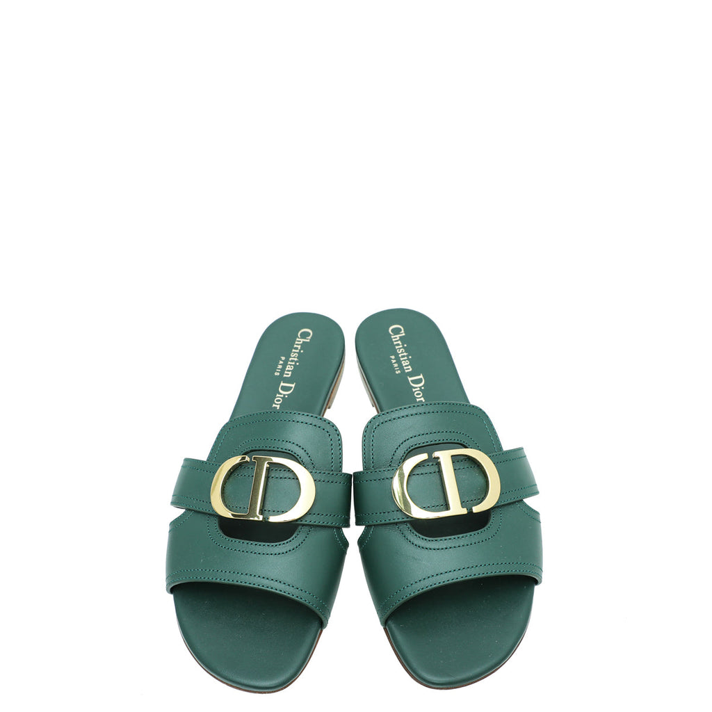 Christian Dior Green 30 Montaigne Flat Mules 37