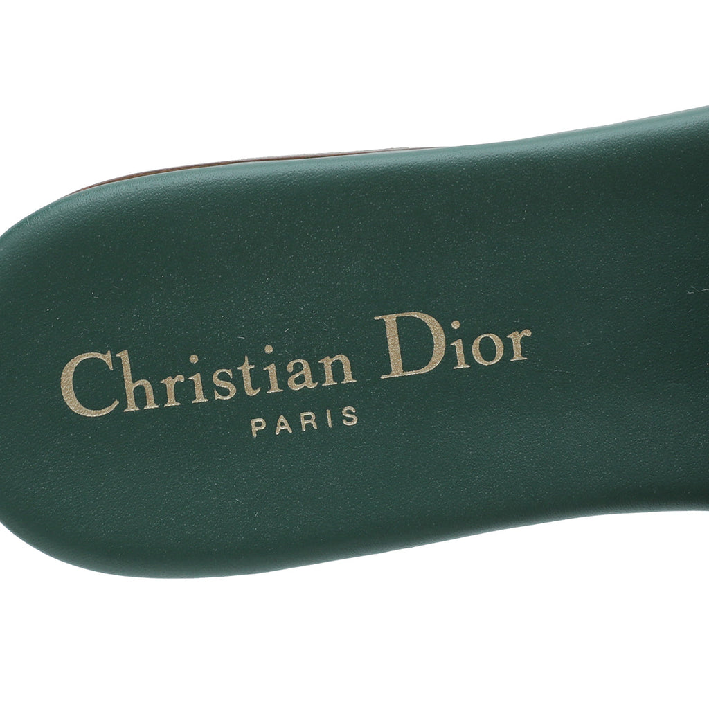 Christian Dior Green 30 Montaigne Flat Mules 37