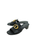 Christian Dior Black Croco Embossed 30 Montaigne Mules 37