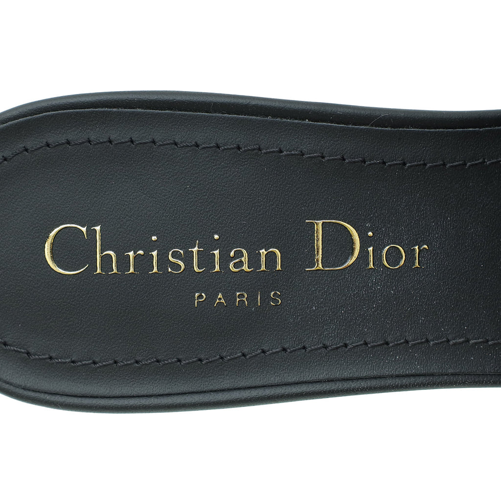 Christian Dior Black Croco Embossed 30 Montaigne Mules 37