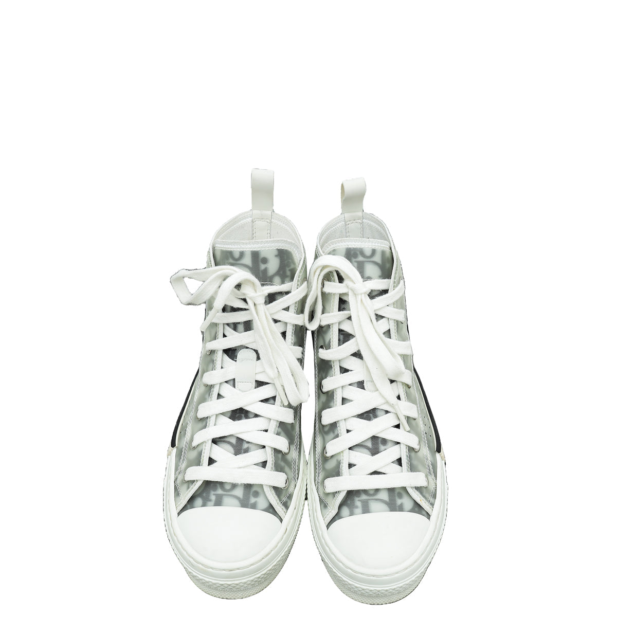 Christian Dior White Oblique B23 High Top Sneakers 37