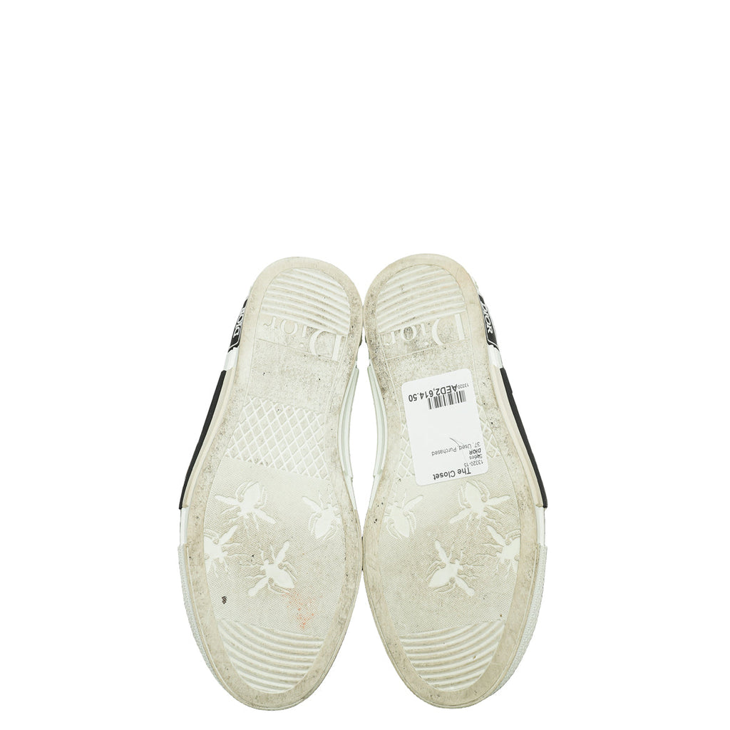Christian Dior White Oblique B23 High Top Sneakers 37