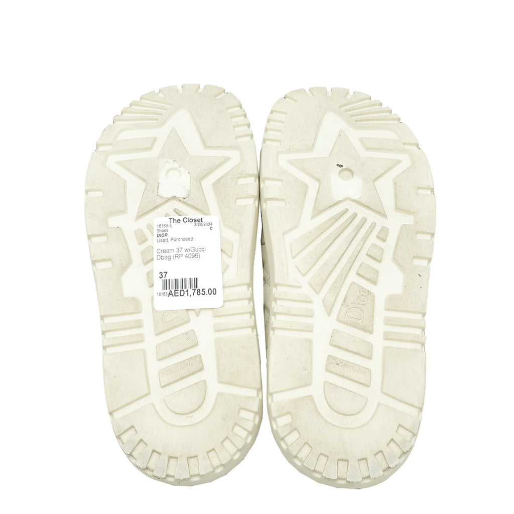 Christian Dior Cream D Twist Slide Sandal 37