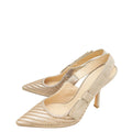 Christian Dior Metallic Bronze Cooper Woven Laminated J'adior Slingback Pump 37