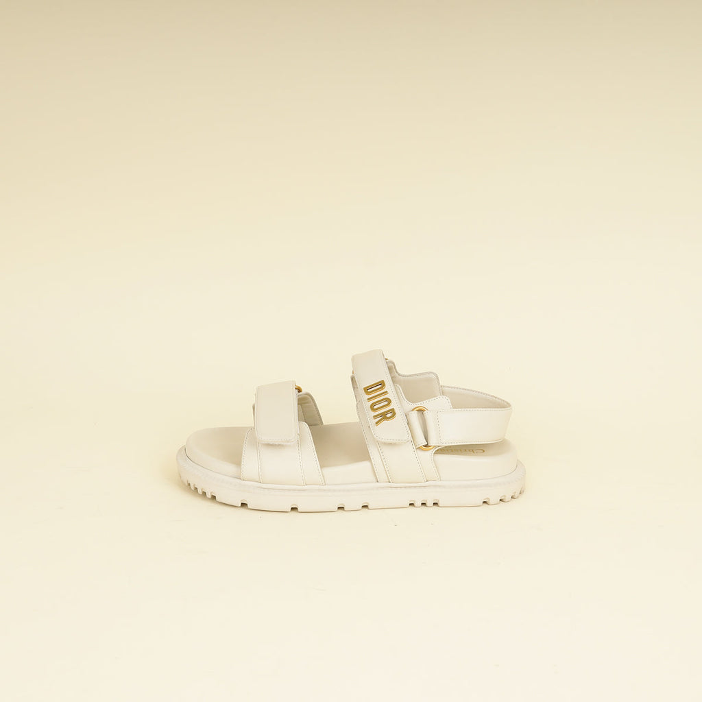 Christian Dior Ivory White Dioract Sandal 37