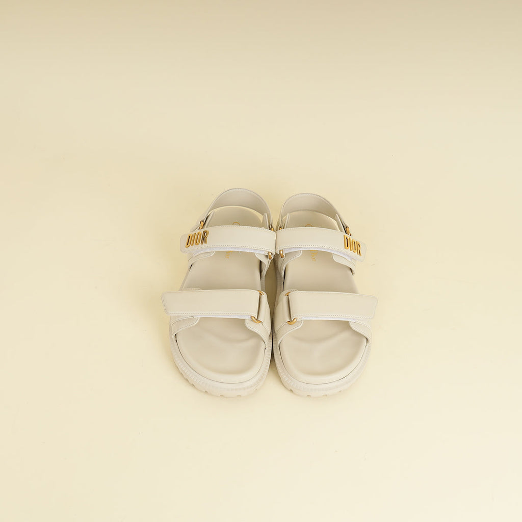 Christian Dior Ivory White Dioract Sandal 37